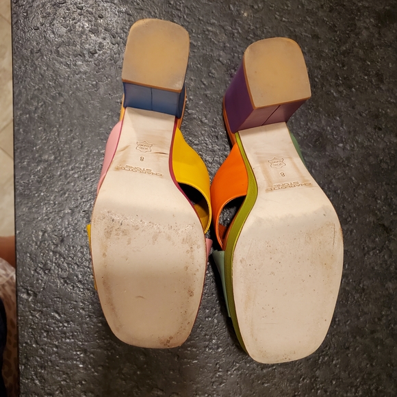 Charlotte Stone Pink and Orange Platform Shoes - Picture 5 of 7